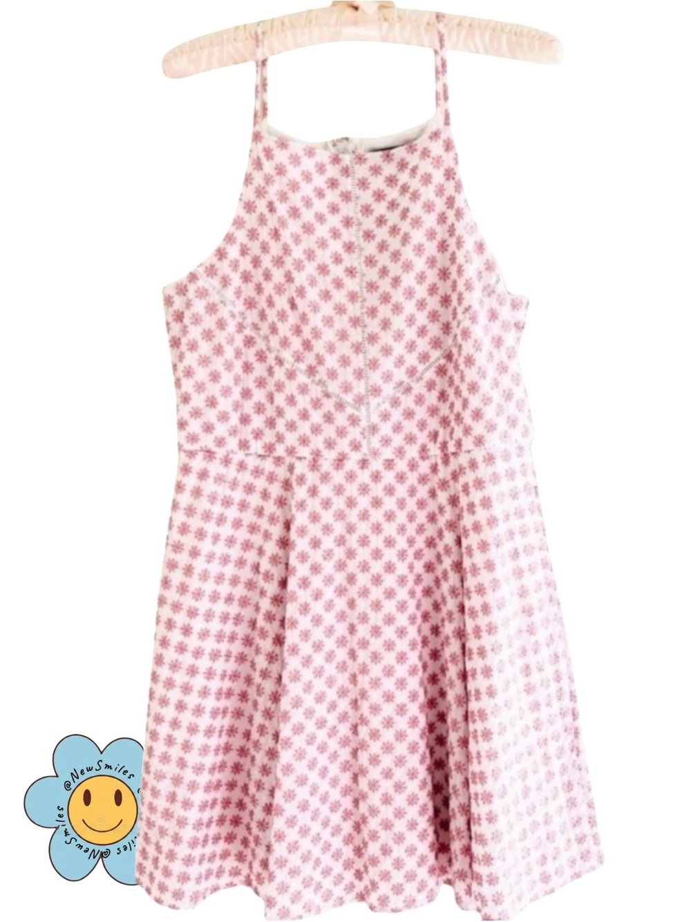 Francesca’s ~ Pink & White Textured Flowers ~ Sleeveless ~ Summer Dress ~ NWT